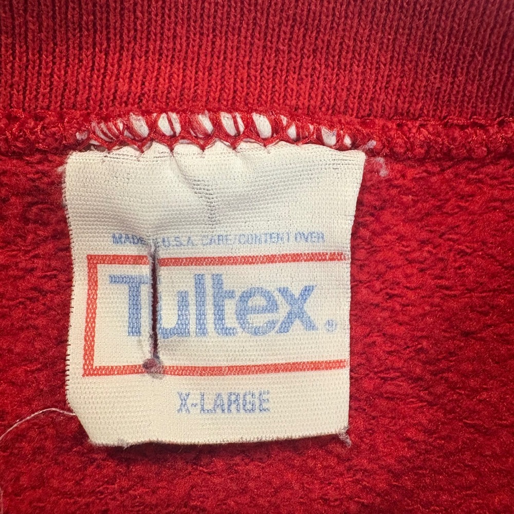 Vintage 1990 Chicago Bulls Tultex Sweatshirt Red Mens XL NBA Basketball Club USA - Picture 3 of 5